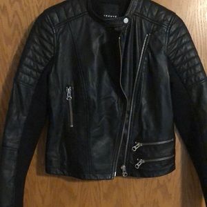 Trouvé Leather bomber jacket